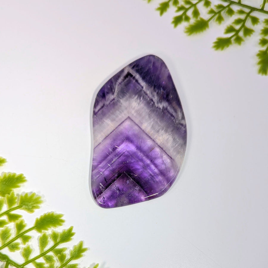 Zametrine Amethyst 3.4’’ polished teardrop slice #BC1112 with chevron pattern