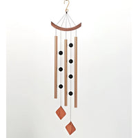 Zen Chime Tranquil Bronze Woodstock wind chime with orange black accents