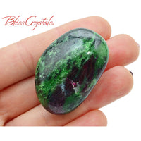 Thumbnail for 1.6 RUBY in ZOISITE Tumbled Stone aka Anoylite #RZ03