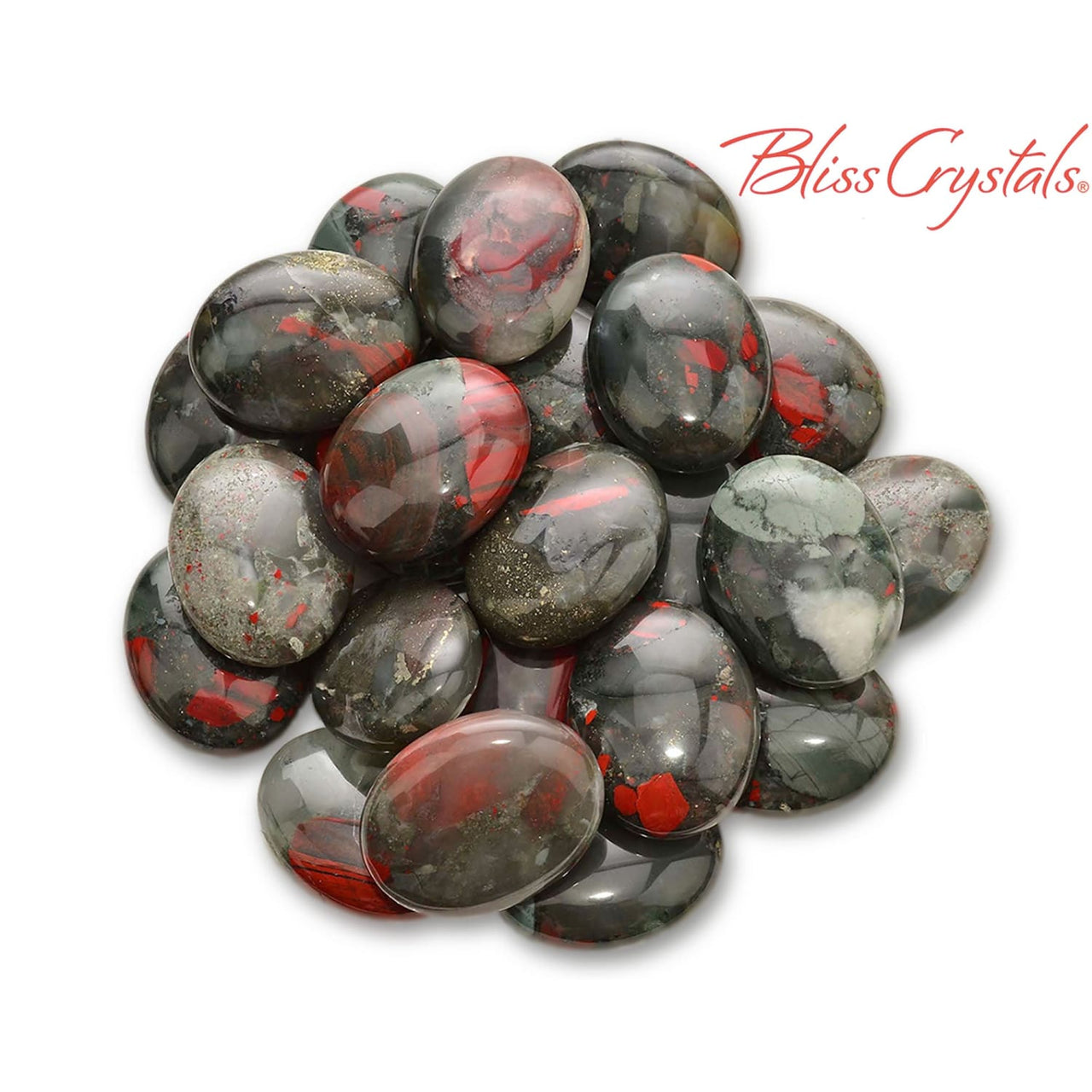 1 African BLOODSTONE Palm Stone Jasper Crystal Healing and 