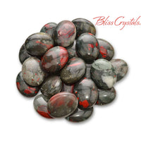 Thumbnail for 1 African BLOODSTONE Palm Stone Jasper Crystal Healing and 