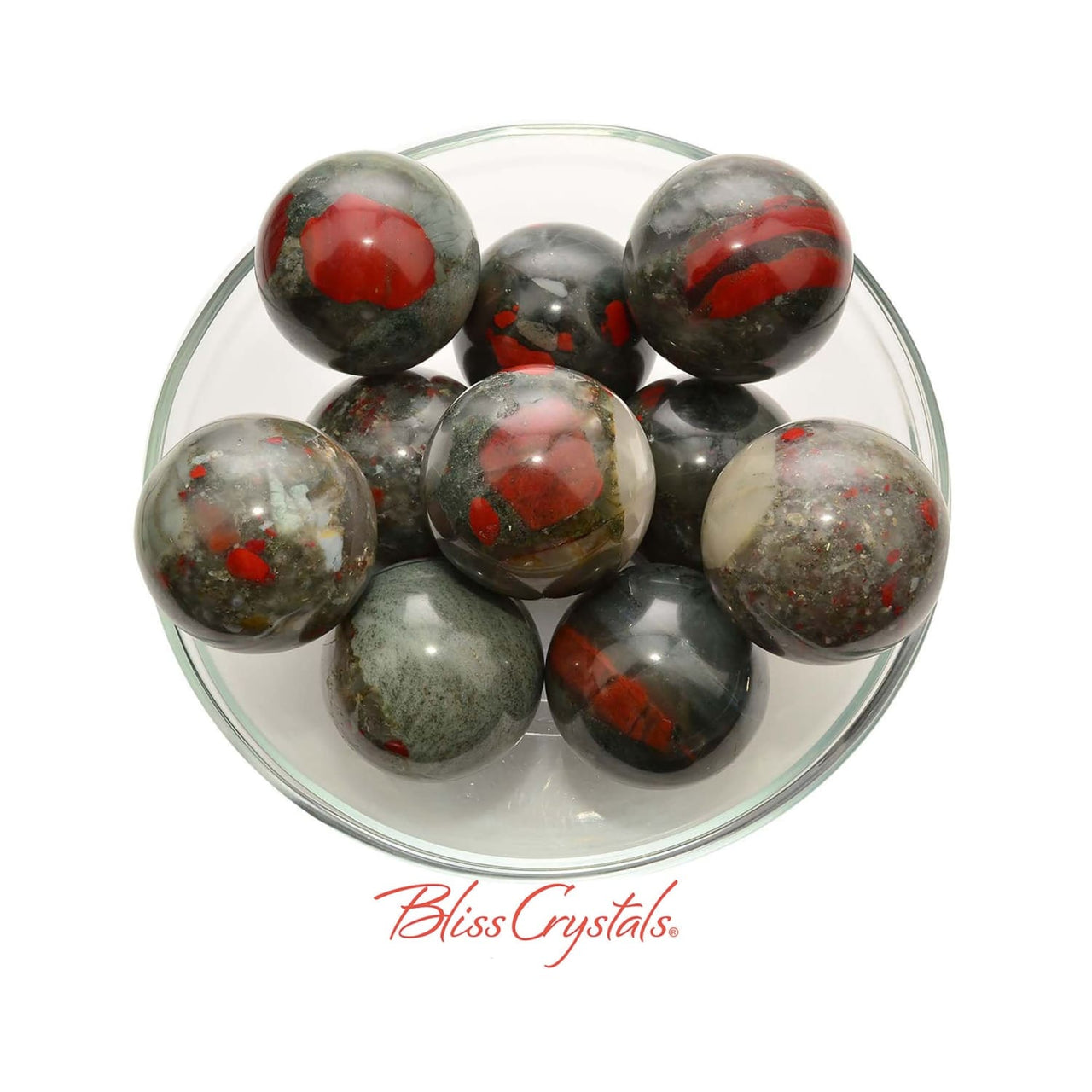 1 African Bloodstone Sphere + Stand Size Large #AB13
