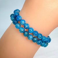 Thumbnail for 1 Apatite Round Bead Bracelet #SK7097 - $28