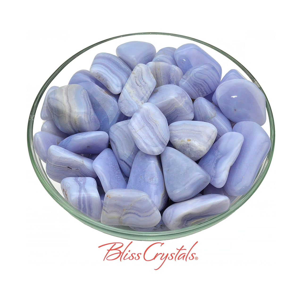 1 Blue Lace Agate Tumbled Stone w/ Martix Grade A (3 Sizes -
