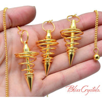 Thumbnail for 1 Brass Plated PENDULUM Chain + Bag Divination Tool #R13