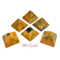 Thumbnail for 1 BUMBLEBEE JASPER Pyramid Yellow Orange Black Spotted #BJ56