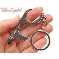 Thumbnail for 1 Chrome Germ Key No Touch Door & Bottle Opener Keychain w/ 