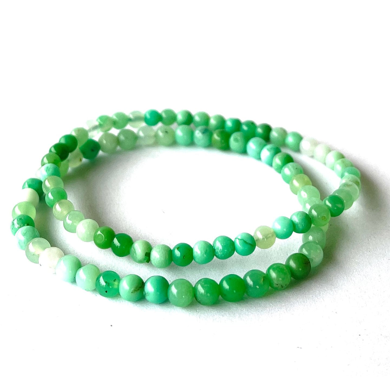 1 Chrysoprase Bracelet Small Bead #VT022 - $22