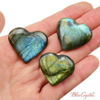 Thumbnail for 1 Flashy LABRADORITE HEART Polished Gemstone for Psychics 