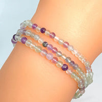 Thumbnail for 1 FLUORITE 4 mm Beaded Stretch Bracelet Healing Crystal and 