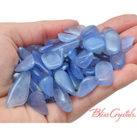 Thumbnail for 1 gm Gem BLUE CHALCEDONY Agate Tumbled Stone (5 Carat) Small