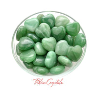 Thumbnail for 1 GREEN AVENTURINE Mini Heart Stone for Prosperity Healing 