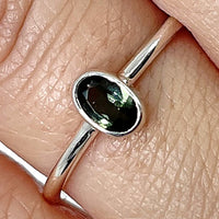 Thumbnail for 1 Green Tourmaline Stackable Faceted Sterling Ring #SK6821G 