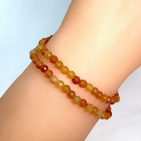 Thumbnail for 1 Honey Onyx Bracelet 4 mm Faceted Bead #SK6564 - $9.95