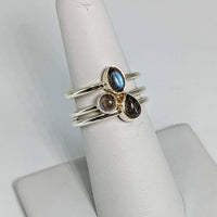 Thumbnail for 1 Labradorite Sterling Silver Ring Dainty Stackable Style 