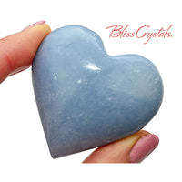 Thumbnail for 1 Large ANGELITE HEART Stone for Guardian Angel Guidance 