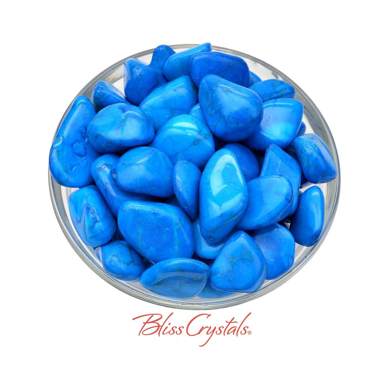 1 Large BLUE HOWLITE Tumbled Stone Dyed Turqoise Color #BH01