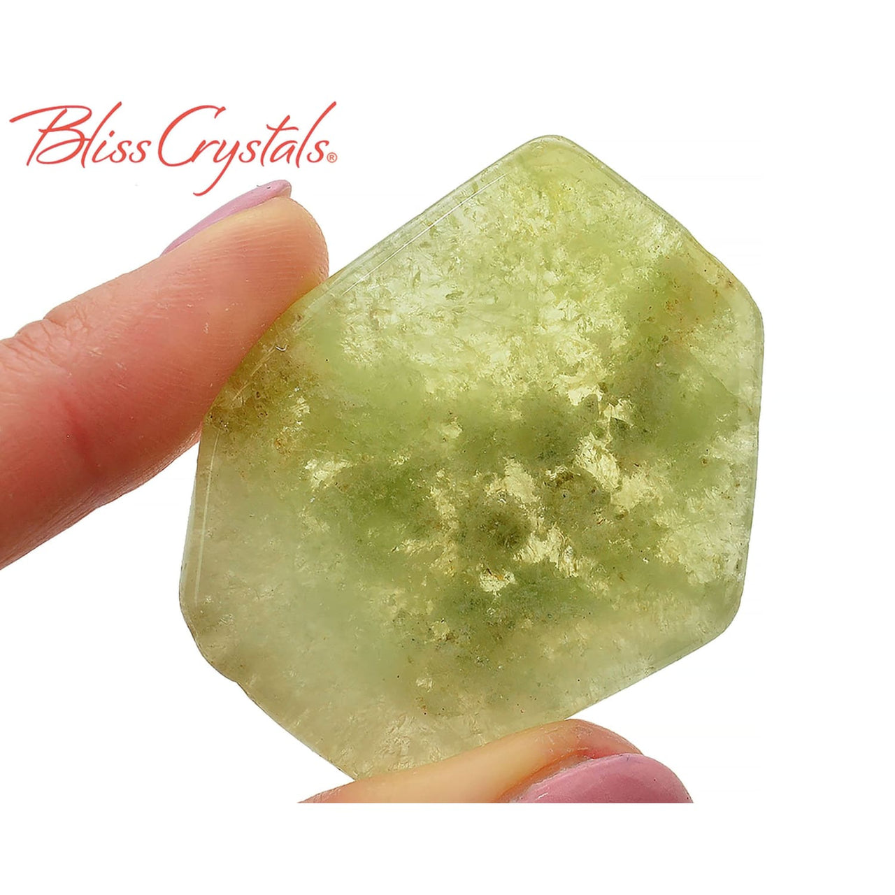 1 Large Green Garnet Slice Light Color Healing Crystal and 