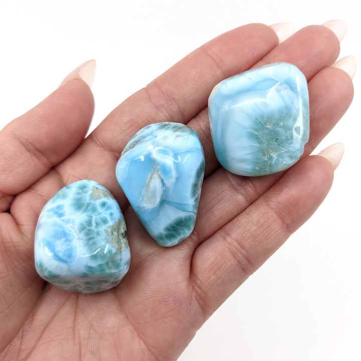 1 Larimar Grade A XL Tumbled Stone 18-22gm #SK6481