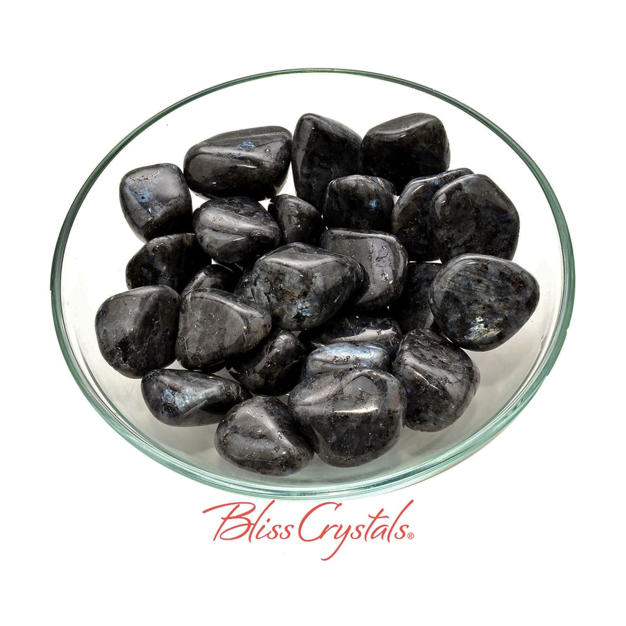 1 LARVIKITE Tumbled Stone aka Black Moonstone Blue Pearl 