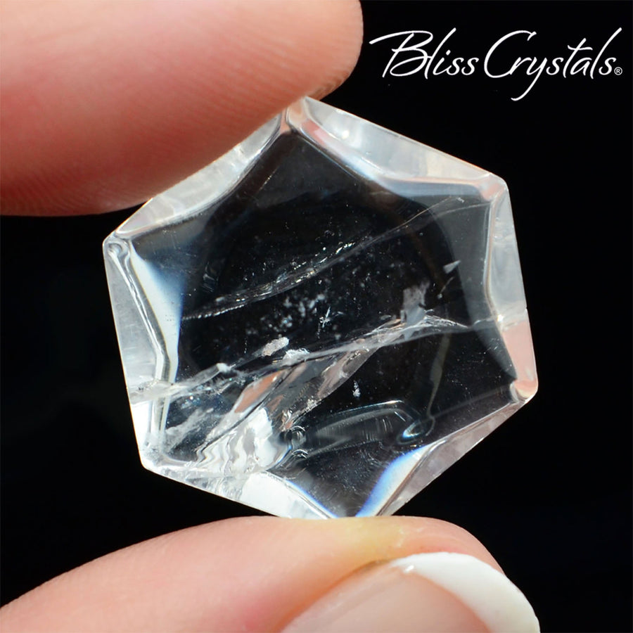1 Medium Star of David Gem Pillow Faceted CLEAR QUARTZ 
