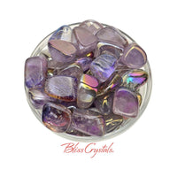 Thumbnail for 1 MedLrg AMETHYST Rainbow Aura Tumbled Stone aka Opal Aura 