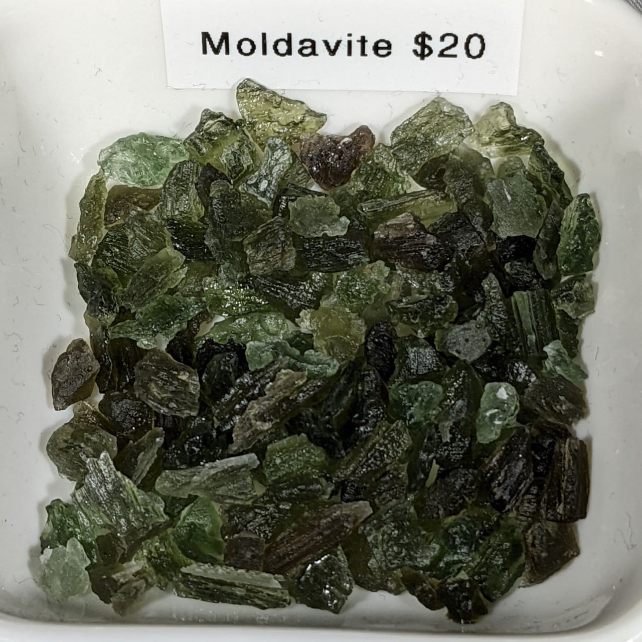 1 Moldavite Rough Chip You choose size #R009D - Medium 0.2gm