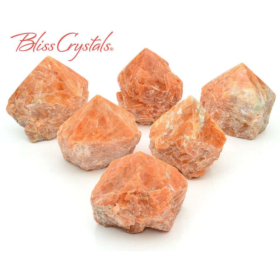 1 ORANGE CALCITE Half Polished Point Size Large #CP83