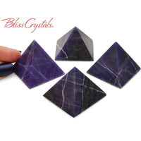 Thumbnail for 1 PURPLE OPAL with Quartz Polished Pyramid Natural Stone 