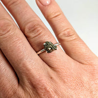 Thumbnail for 1 Pyrite Crystal Stackable Dainty Ring.925 Sterling Silver 