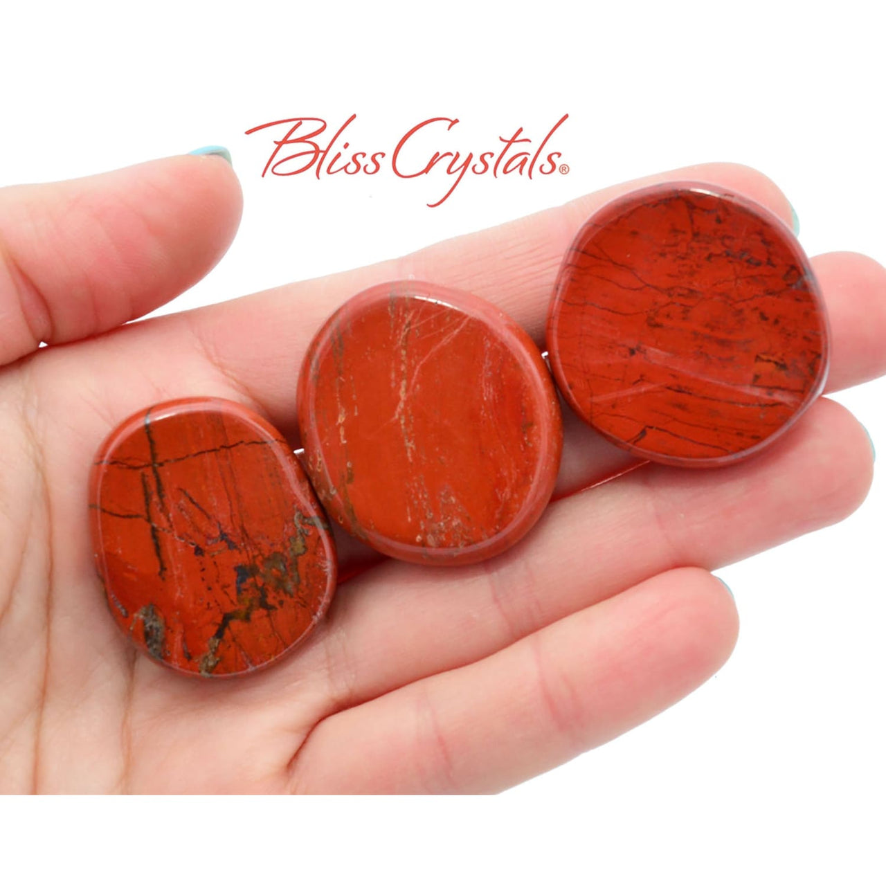 1 Red Jasper Mini Palm Stone for Strength + Health #RJ36
