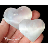 Thumbnail for 1 SELENITE HEART Polished Stone Crystal #SL32
