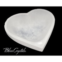 Thumbnail for 1 Selenite Heart Shaped Bowl Cleansing Altar Stone for 