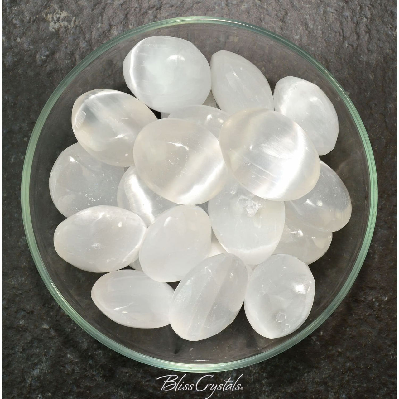 1 SELENITE XS Palm Stone Moonglow Emotional Cleanser Yoga 