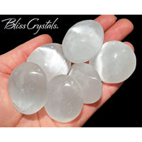 Thumbnail for 1 SELENITE XS Palm Stone Moonglow Emotional Cleanser Yoga 
