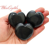 Thumbnail for 1 SHUNGITE Polished Heart + Bag Healing Crystal and Stone 