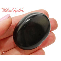 Thumbnail for 1 SHUNGITE Polished Pillow Palm Stone Healing Crystal and 