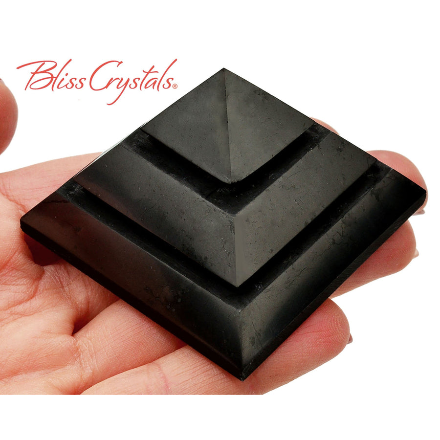 1 SHUNGITE Sakkara Pyramid 1.4 Carved Polished Healing 