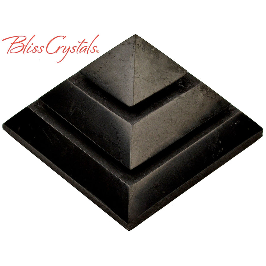 1 SHUNGITE Sakkara Pyramid 1.4 Carved Polished Healing 
