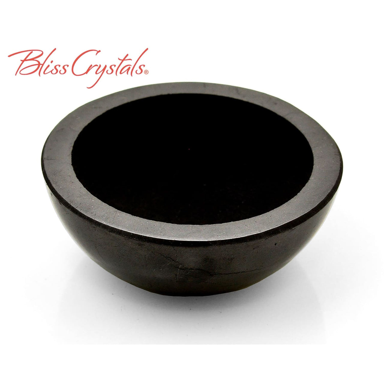 1 SHUNGITE Small Round Bowl Polished 2 Altar Stone for 