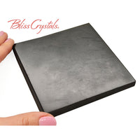 Thumbnail for 1 SHUNGITE Square Plate Polished Altar Stone Flat Tile for 