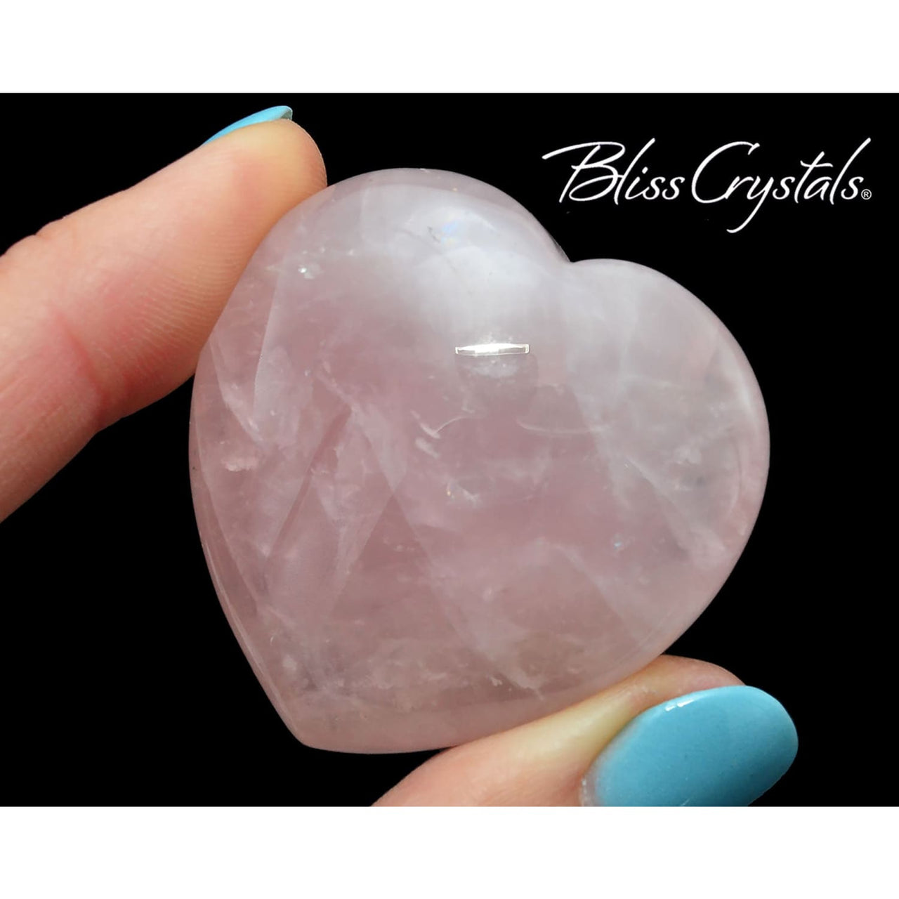 1 Small ROSE QUARTZ Heart Polished Stone Healing Crystal and