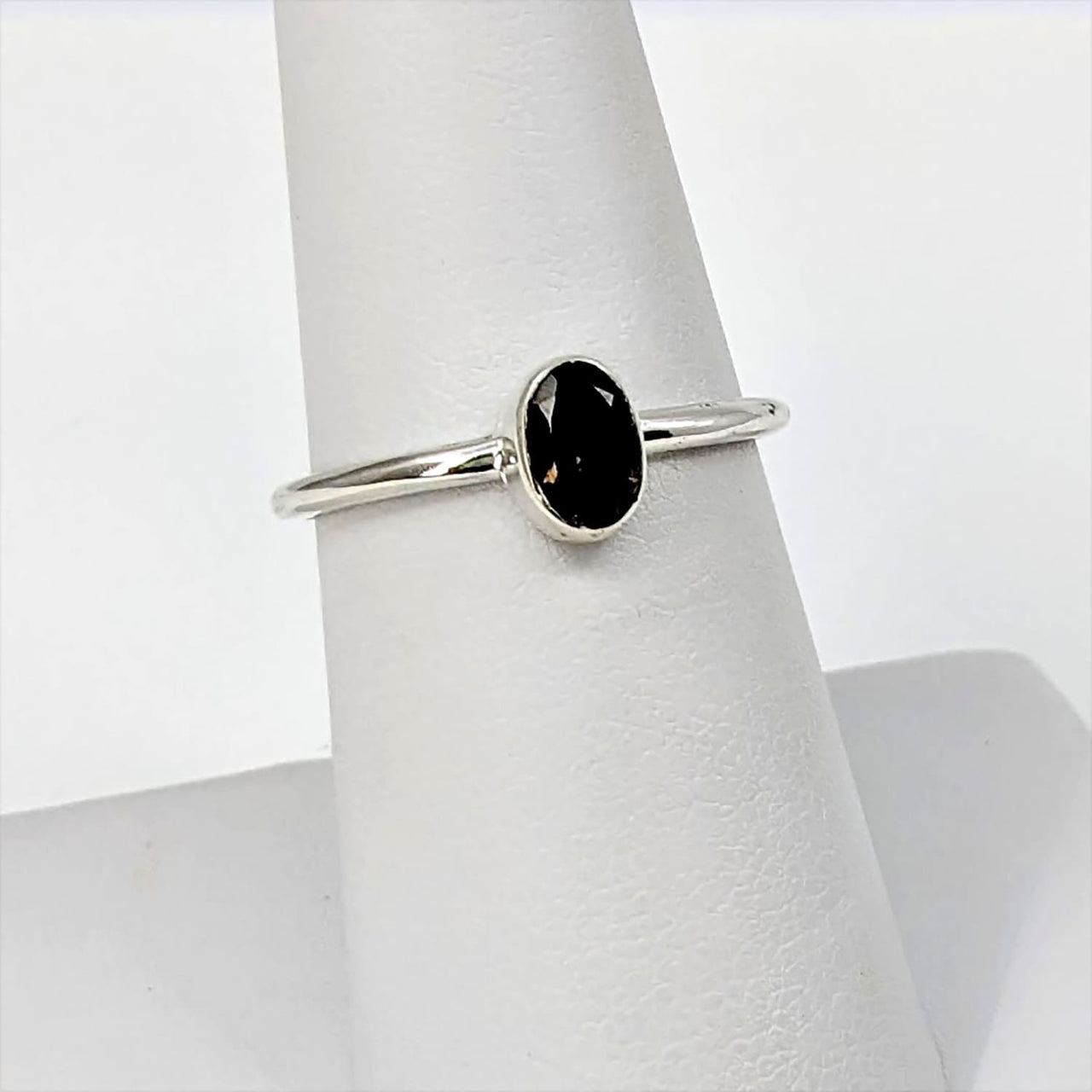 1 Smoky Quartz Dainty Stackable S.S. Ring #SK8903 - $36