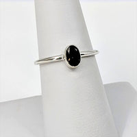 Thumbnail for 1 Smoky Quartz Dainty Stackable S.S. Ring #SK8903 - $36