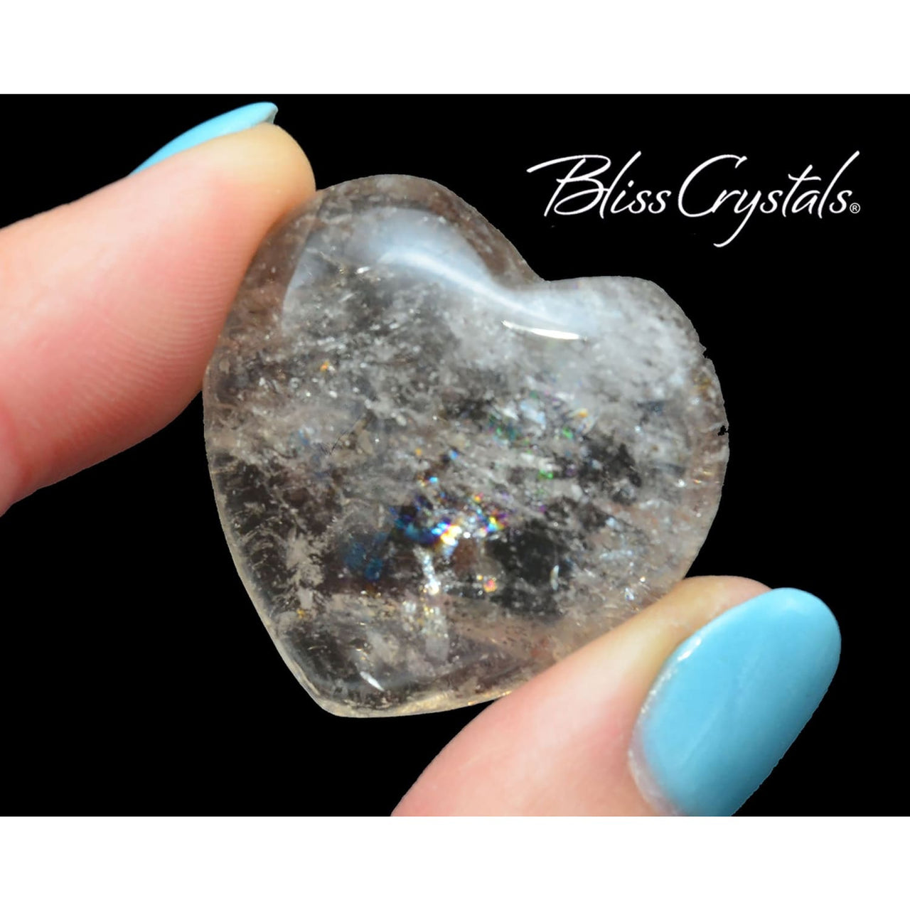 1 SMOKY QUARTZ Heart Polished Stone Healing Crystal and 