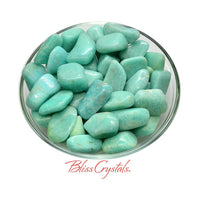 Thumbnail for 1 Teal AMAZONITE Tumbled Stone Green Healing Crystal and 