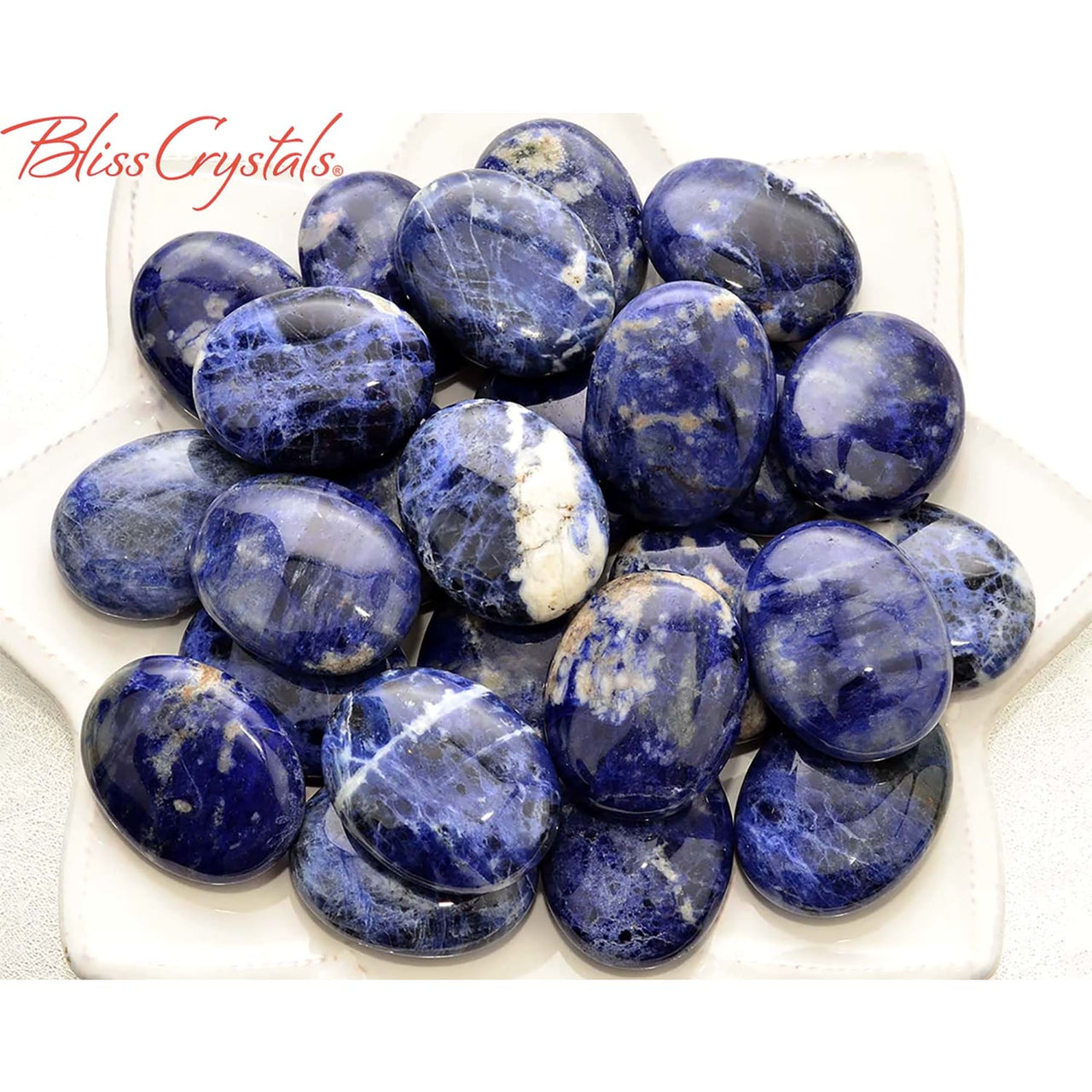 1 XL Blue SODALITE PALM Stone for Meditation Soapstone 