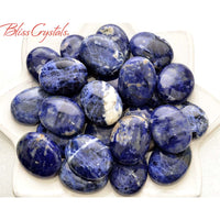 Thumbnail for 1 XL Blue SODALITE PALM Stone for Meditation Soapstone 