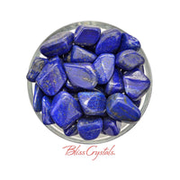Thumbnail for 1 XL LAPIS LAZULI Tumbled Stone Grade A Premium Gem w Pyrite