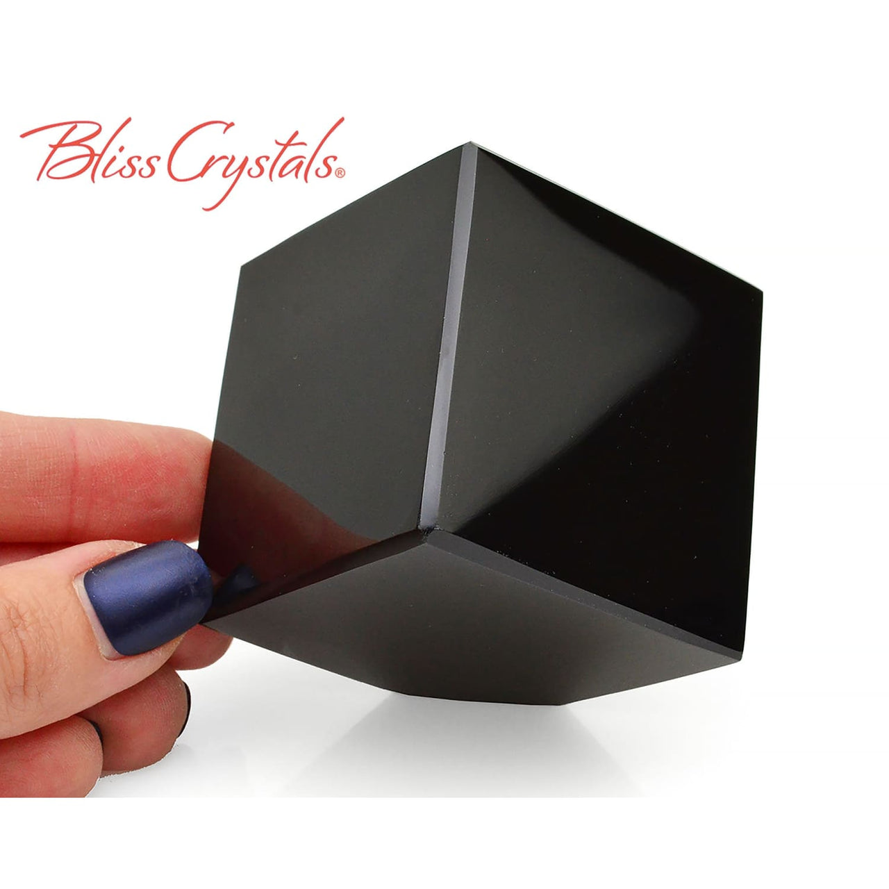 2 BLACK OBSIDIAN Cube Cut Polished Altar Stone #BM12